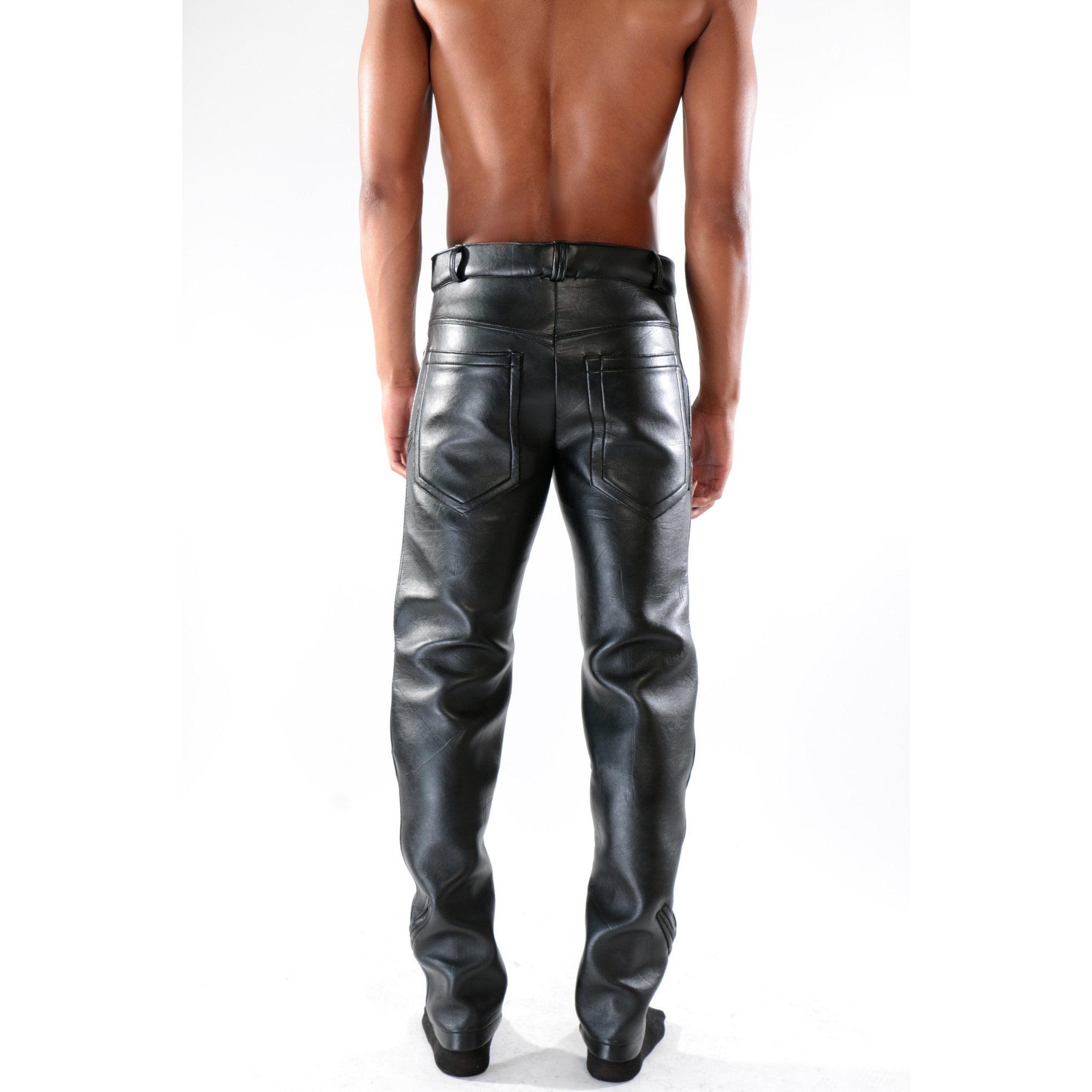 black leather slacks