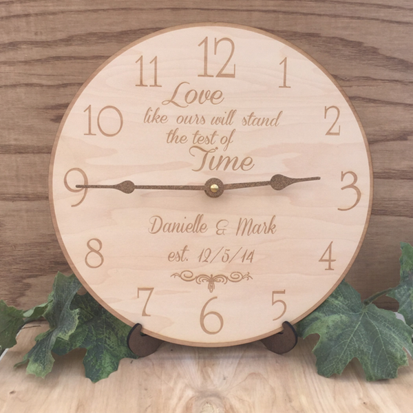 Test Of Time Clock- Personalized Wooden Clock – Time Flies Clocks