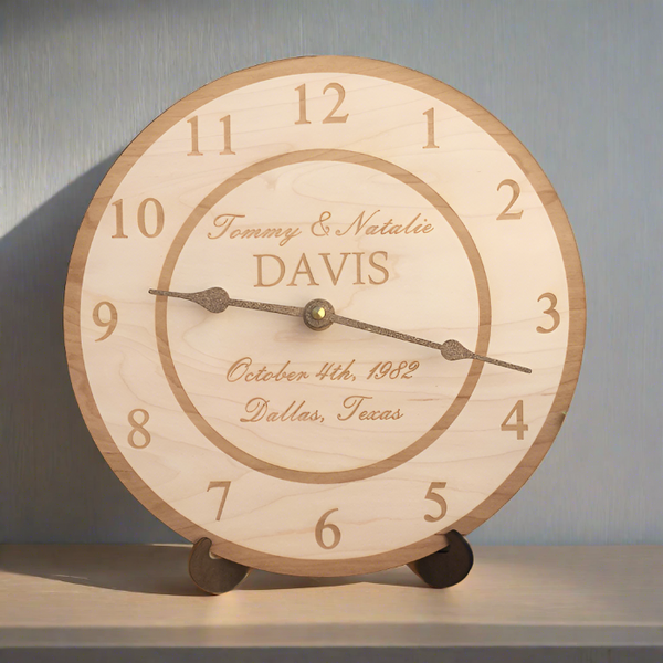 Wedding Clock- Personalized Wooden Clock – Time Flies Clocks