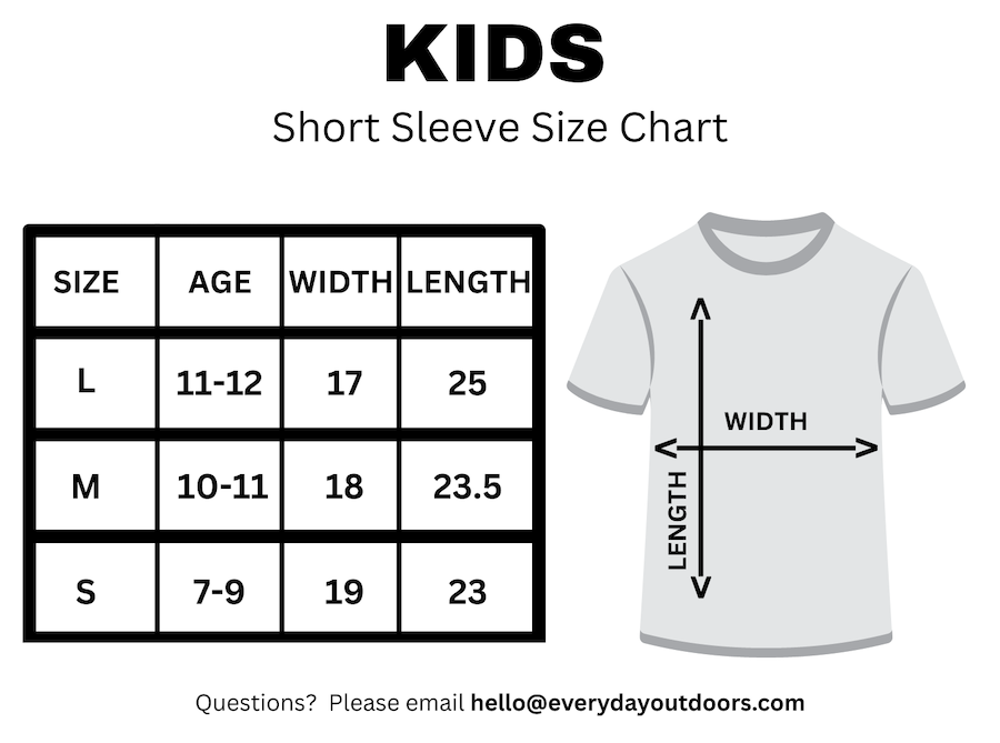 Kids Size Chart – Everyday Outdoors