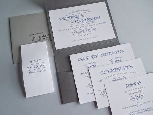 pocketfold wedding invitations with enclosures