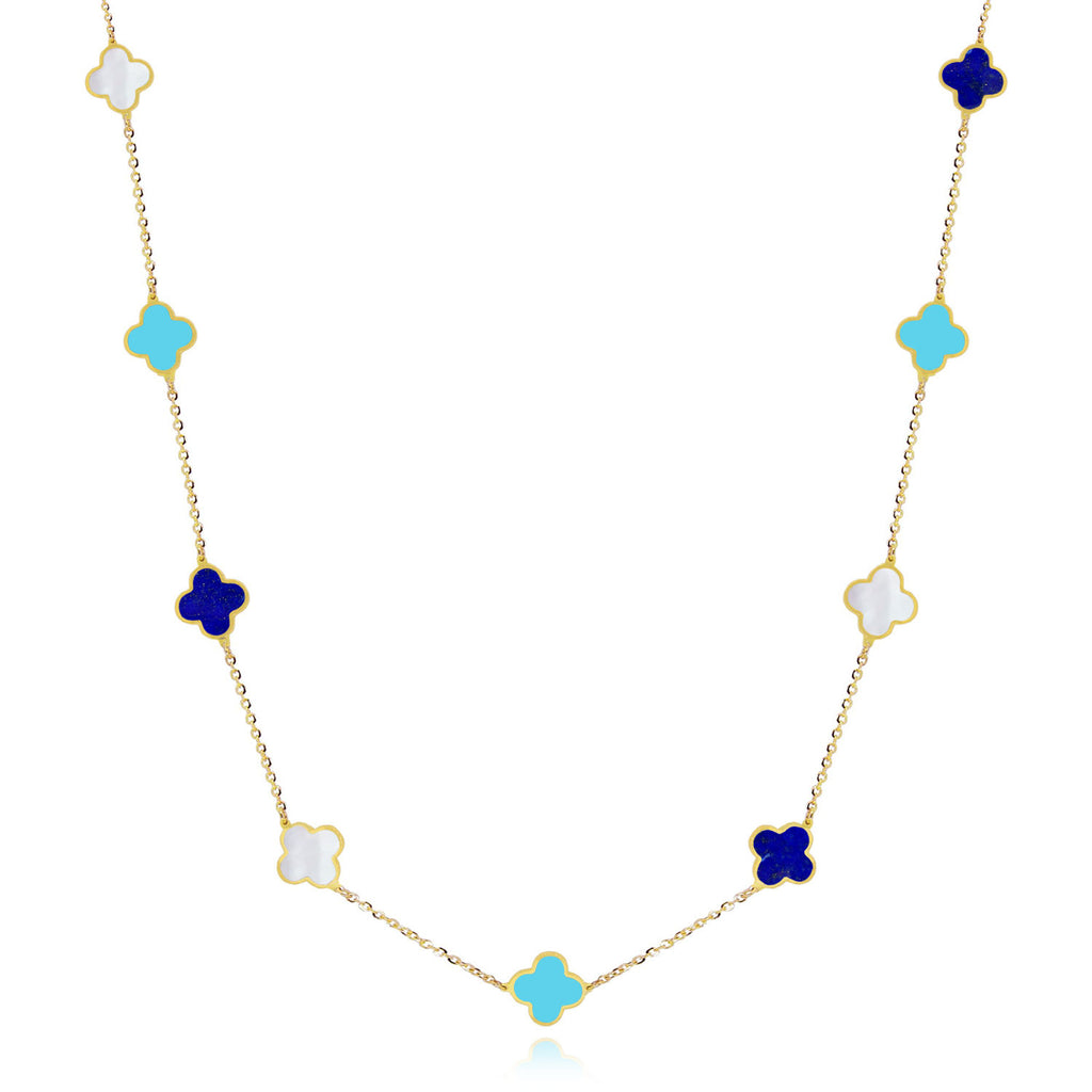 Love Clover Bold Link Lariat Necklace