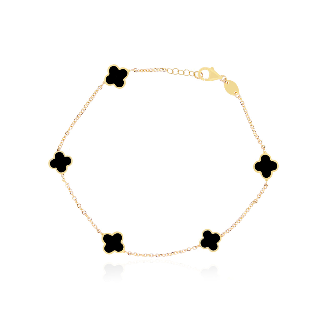 Mini Onyx Clover Bracelet - The Lovery product image