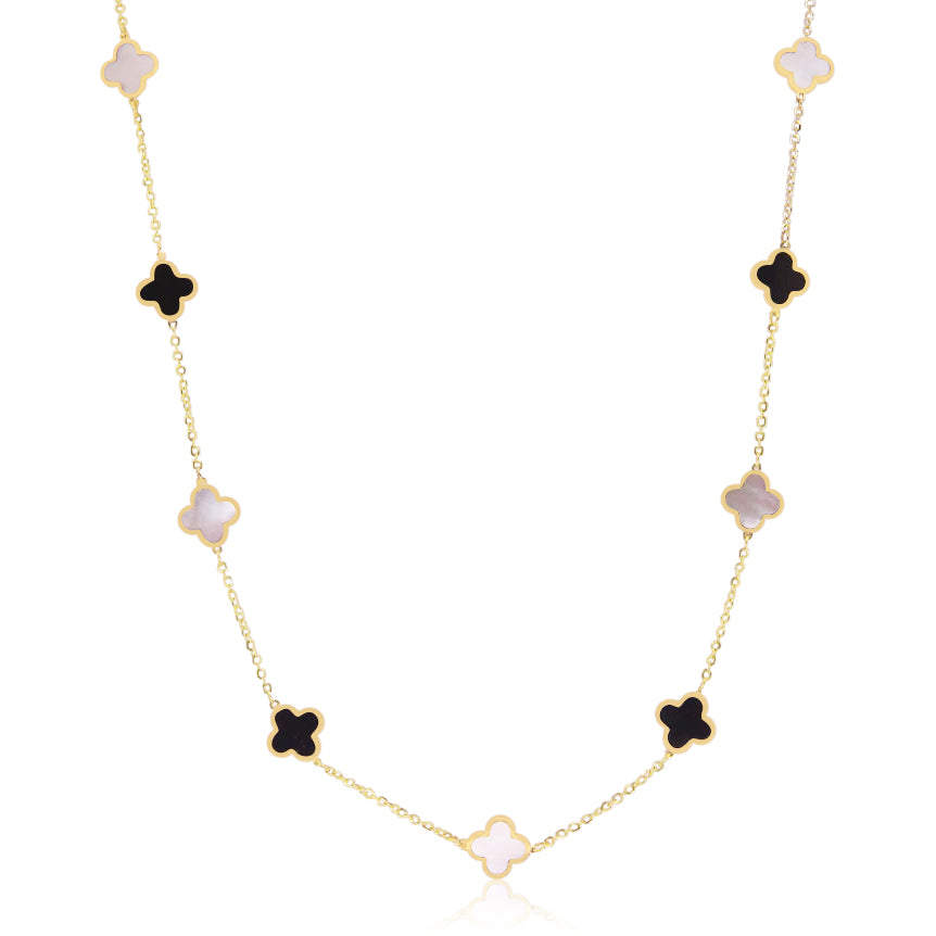 Extra Large Mother of Pearl Single Clover Necklace – The Lovery