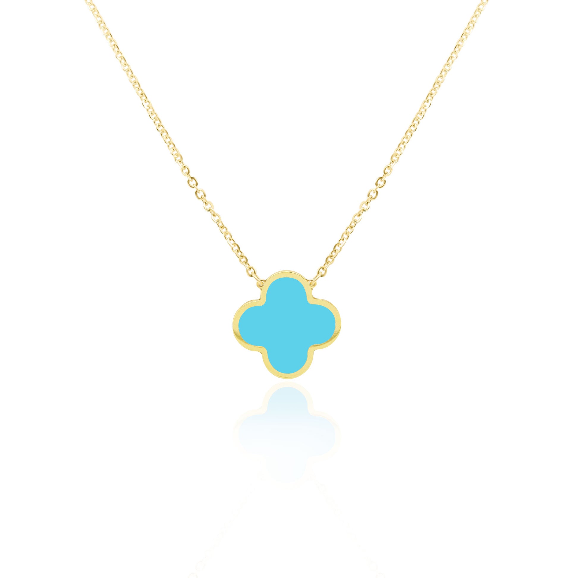 Image of Extra Large Turquoise Single Clover Necklace