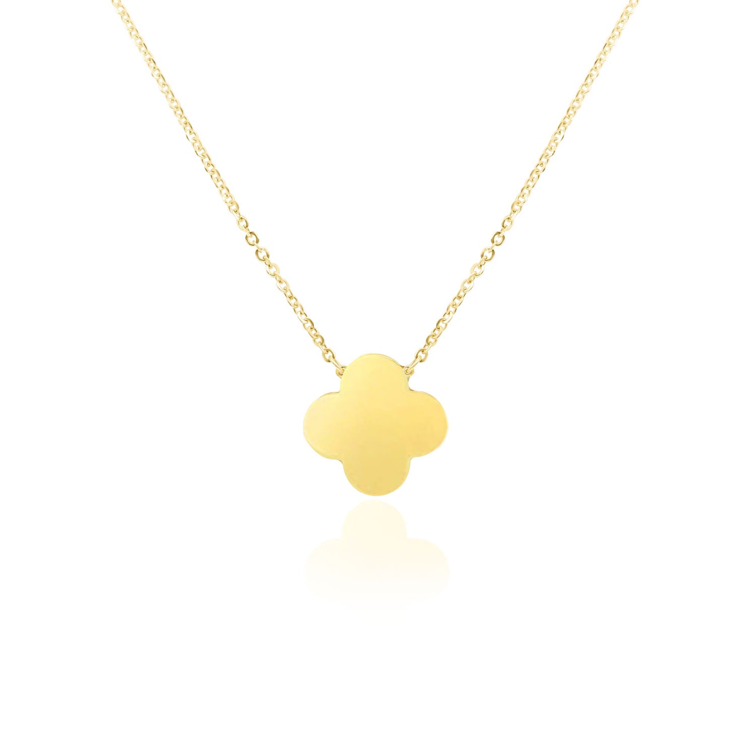 Image of Extra Large Gold Single Clover Necklace