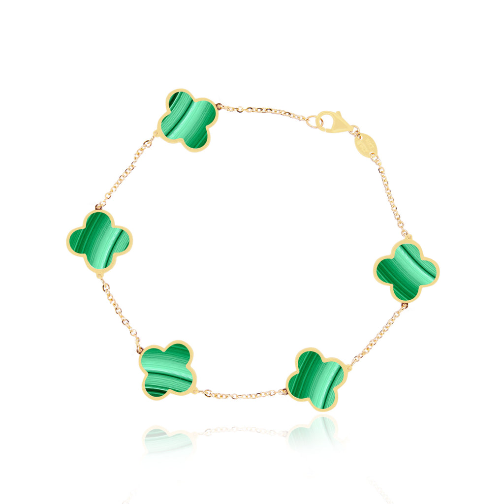 Malachite Clover Bracelet