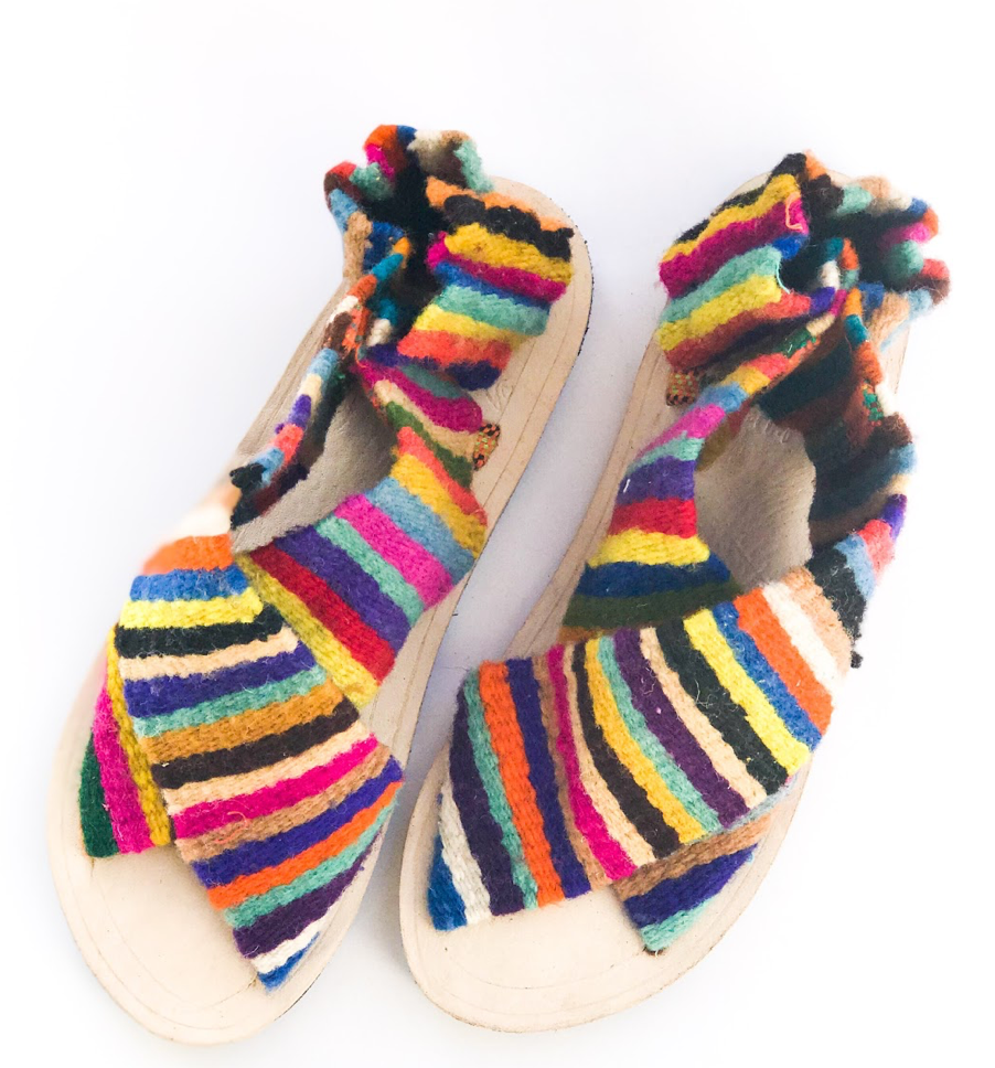 Udfyld Dekoration Behov for Gladiator-Rainbow Tapestry Sandal | Ethically Handcrafted Sandals - Laadi  Designs