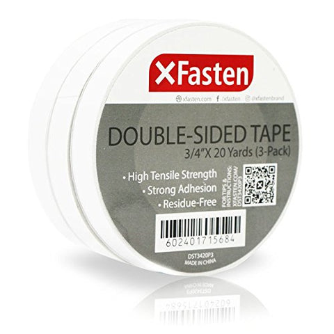 XFasten Double Sided Adhesive Roller, 0.3 Inch x 360 Inches, Clear