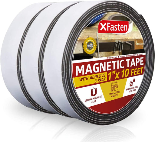 4 Rolls 6 Inch x 10 Feet Hook and Loop Tape Strips with Adhesive