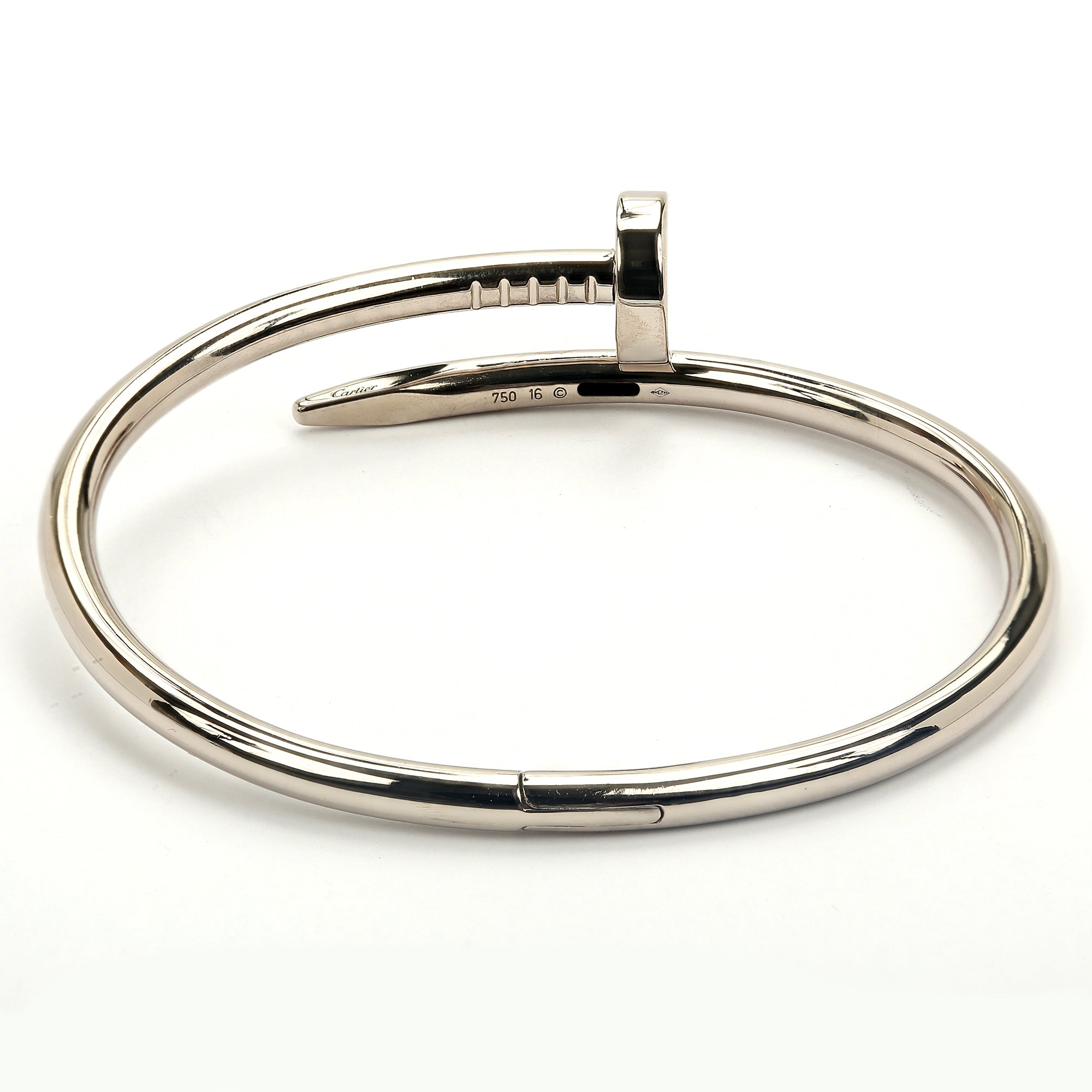 silver cartier nail bracelet