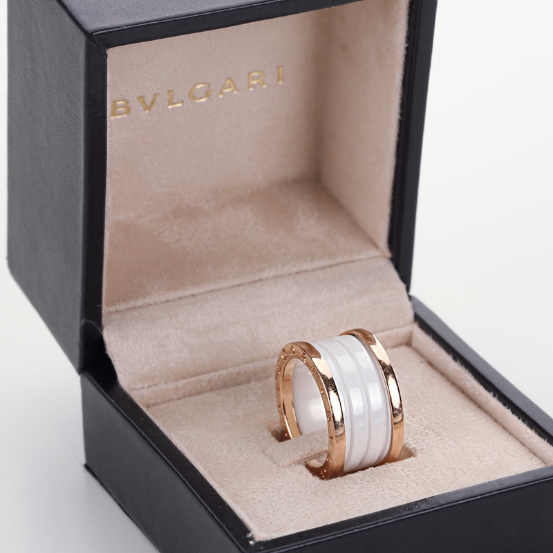 bulgari b zero1 keramik rose gold ring