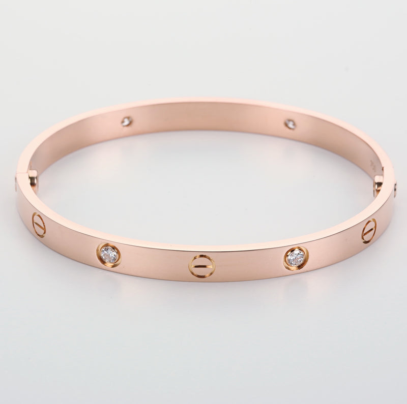 cartier rose gold diamond bracelet