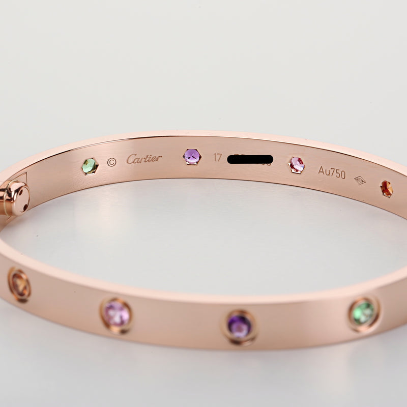 cartier love bracelet with colored stones