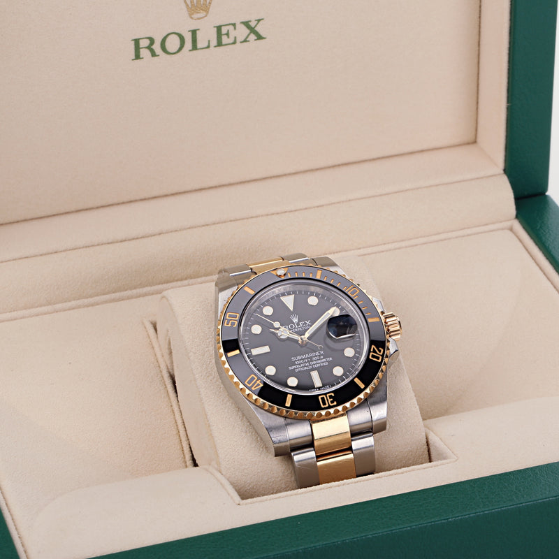 two tone rolex submariner black