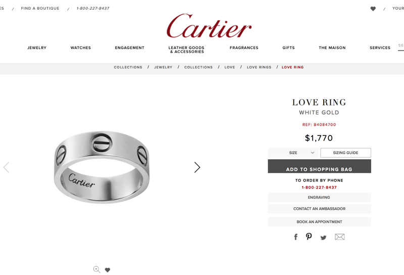 cartier love ring size 5