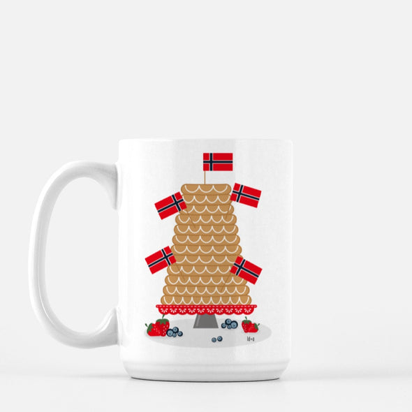 15oz Ceramic Cup, Gingerbread Man Handle
