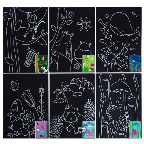 Magic Scratch Painting Art Paper Card Set - Chubibi