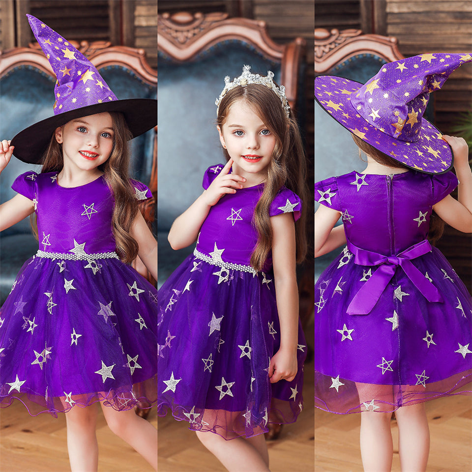 Cap Sleeve Wizard Princess Costume Dress Set - Chubibi