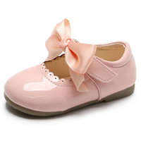 Pink Ribbon Lace Bow Solid Color Baby Princess Party Shoes Chubibi