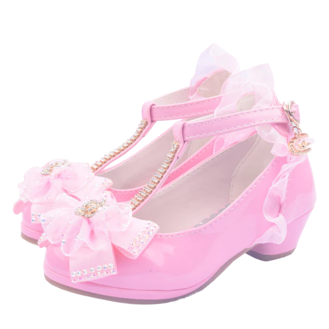 Lace Flower Low Heel Princess Party Shoes - Chubibi