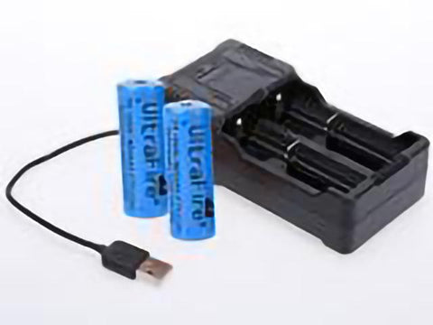 UltraFire 18500 1800mah Li-ion + USB Charger Combo (2pcs)