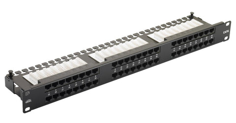 24 Port 1U Black Excel Cat6 RJ45 UTP 