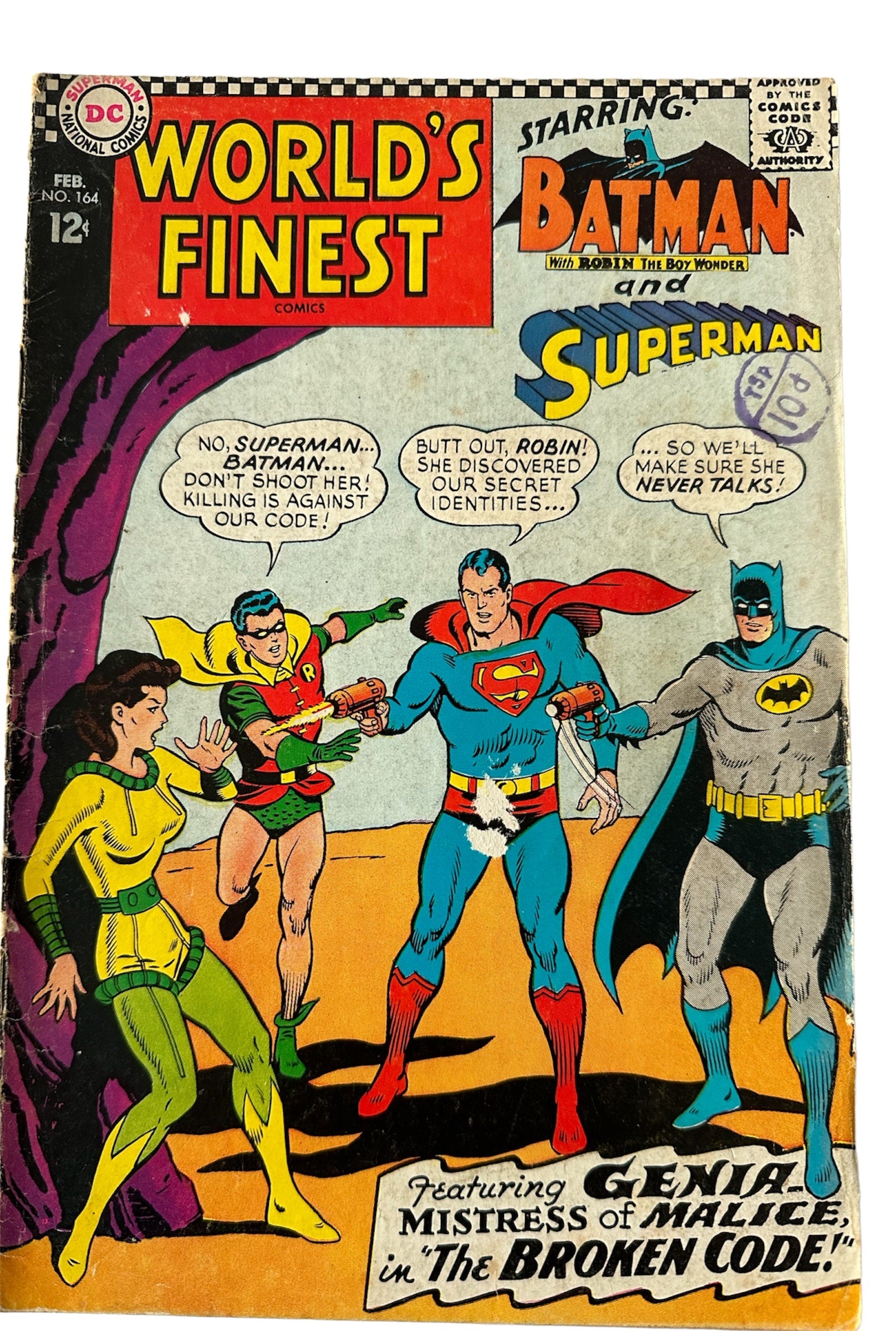 Vintage 1967 DC Worlds Finest Comics Issue Number 164 - Starring Super –  Midas Touch Toys, Games And Collectables