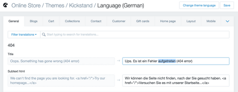 Shopify auf Deutsch nutzen, Standardsprache von Shopify anpassen