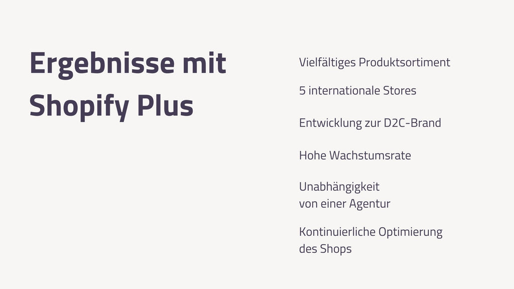 Ergebnisse mit Shopify Plus