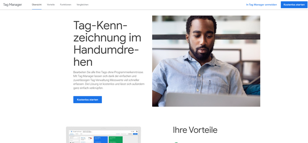 Google Tag Manager – Startseite