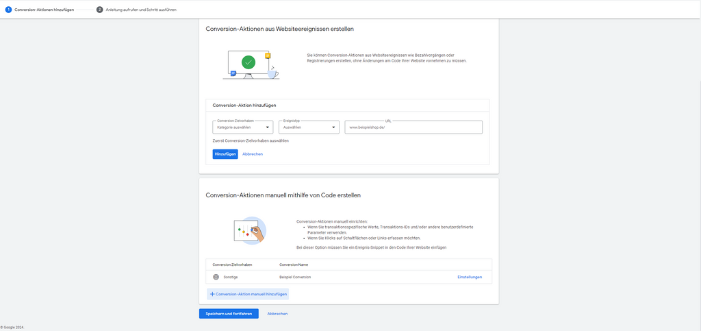 Conversion speichern in Google Ads