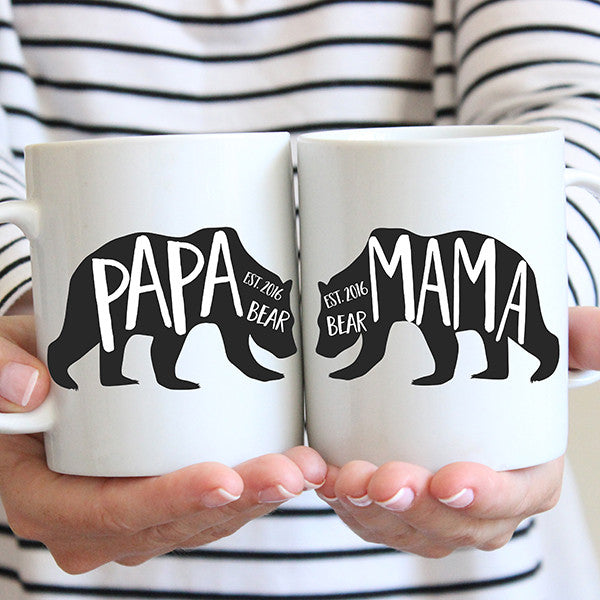 mama and papa bear mugs