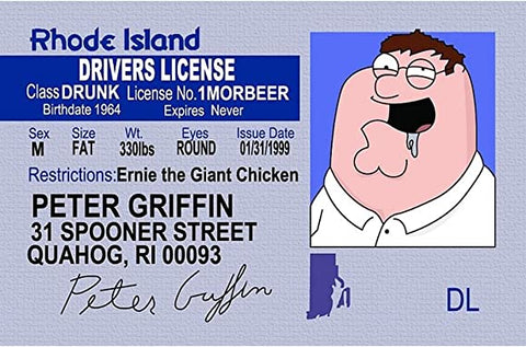 Peter Griffin Driving License 