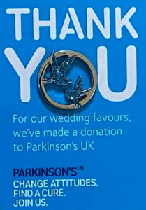 Parkinson's UK charity wedding favours - Love birds. Pack of 10