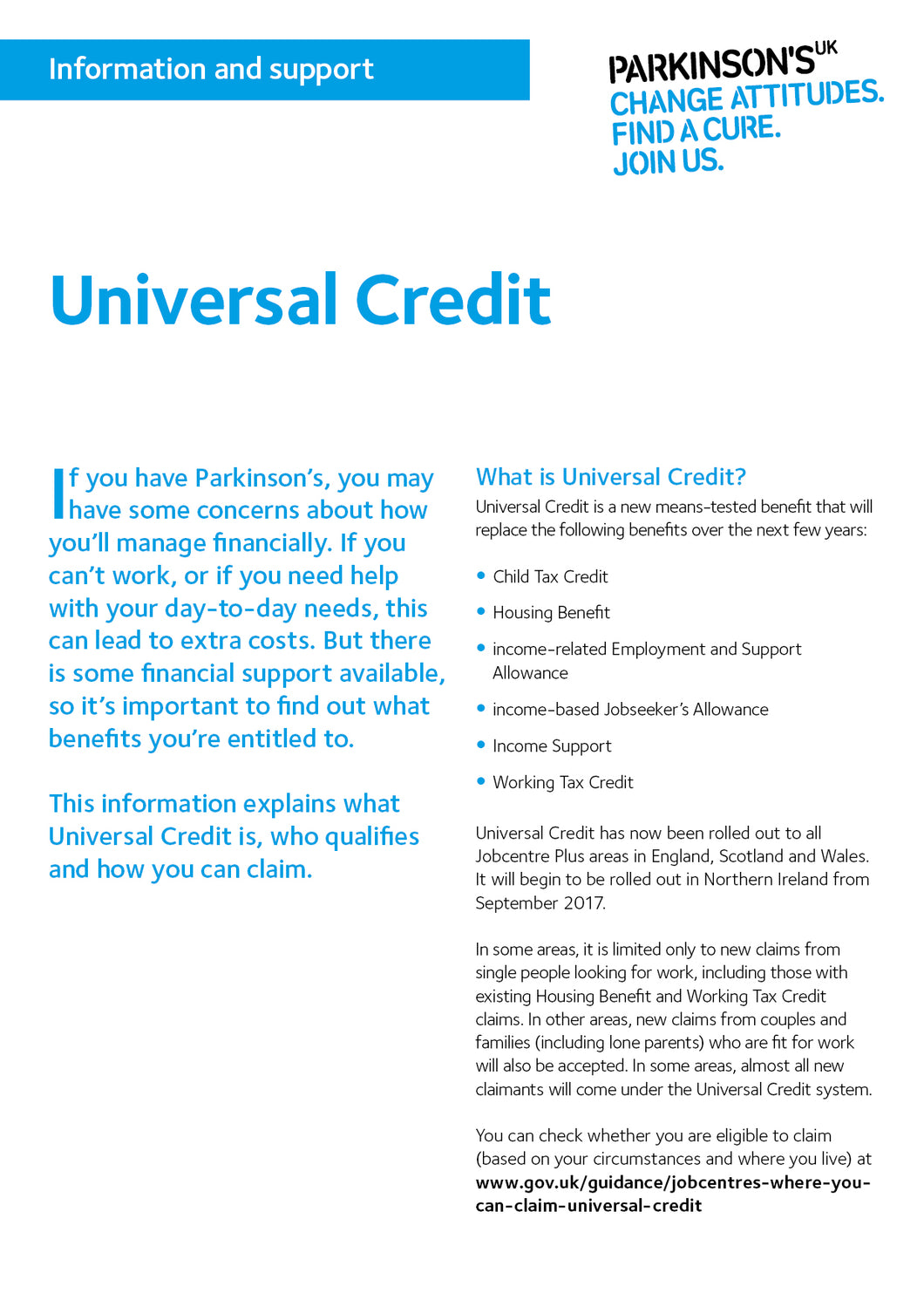 Universal Credit Parkinson S Shop