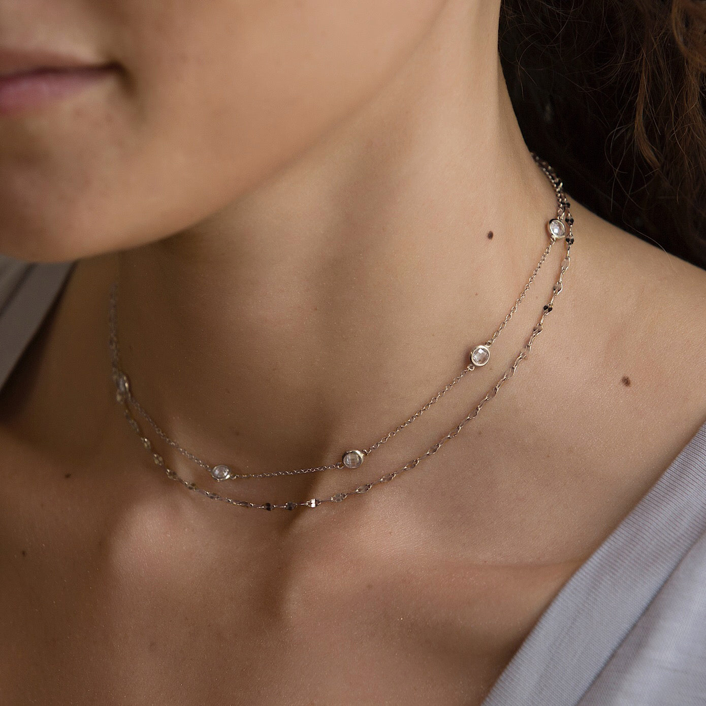 vijver NieuwZeeland nooit Silver Choker Necklace, Dainty Layered Choker for Women, Layered Necklace –  AMYO Jewelry