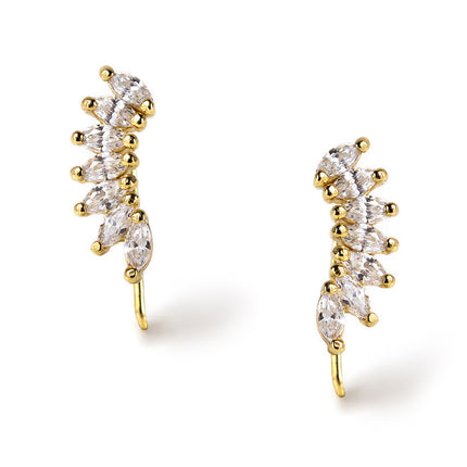 Dainty and Minimal Pave Cluster Gold Ear Climber Earrings – AMYO Jewelry