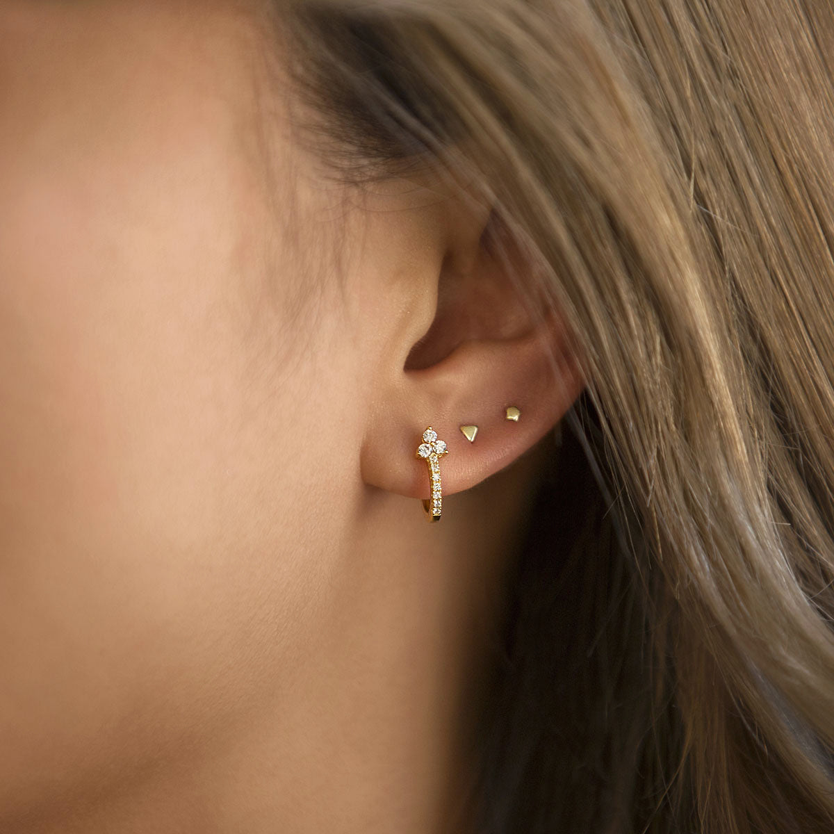 Tiny 14K Gold Stud Earrings, Single Earring, Cartilage Earrings AMY O