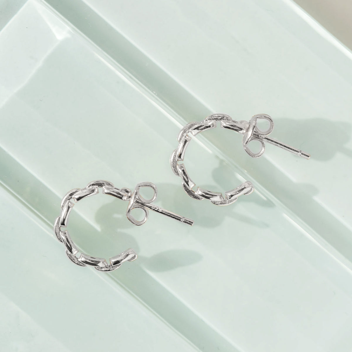 Chain Earrings, Sterling Silver Earrings, Huggie Earrings – AMYO Jewelry
