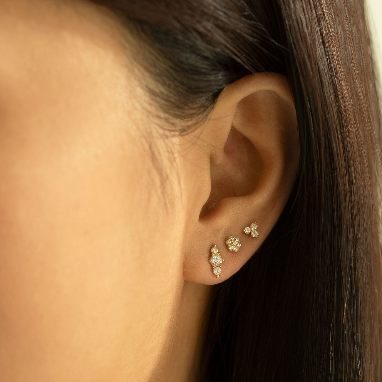 Trio Bar Pave Studs