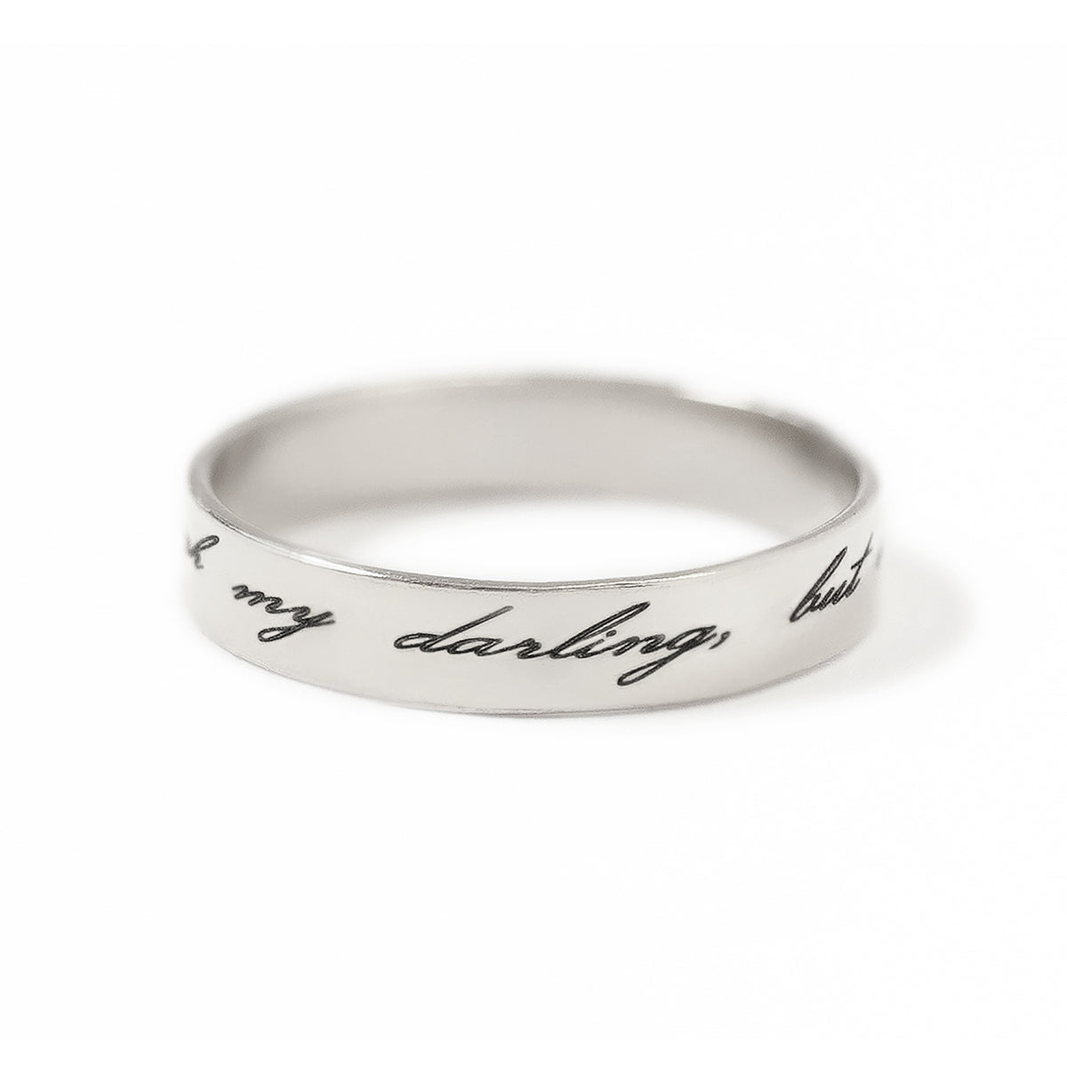 Custom Engraved Message Cigar Band Ring, Sterling Silver Ring – AMYO ...