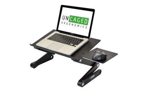 Uncaged Ergonomics WorkEZ - Best Adjustable Ergonomic Laptop Stand Lap Desk with Mouse Pad