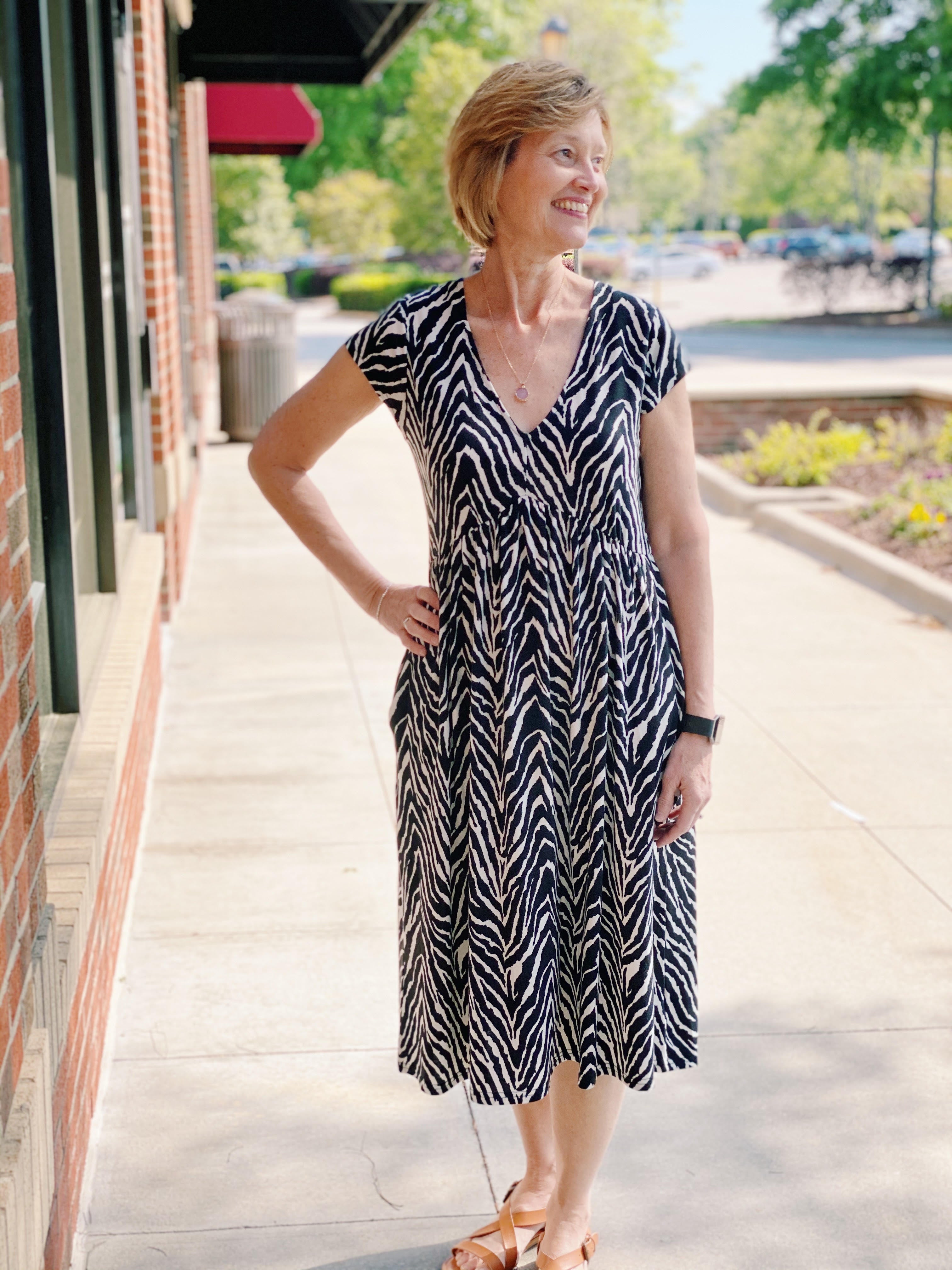 midi zebra print dress