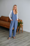 V-neck Sleeveless Pocketed Racerback Jumpsuit