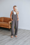 Scoop Neck Sweater Pocketed Jumpsuit