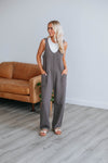 Scoop Neck Pocketed Sweater Jumpsuit