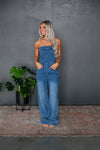 Strapless Smocked Pocketed Side Zipper Corset Waistline Jumpsuit