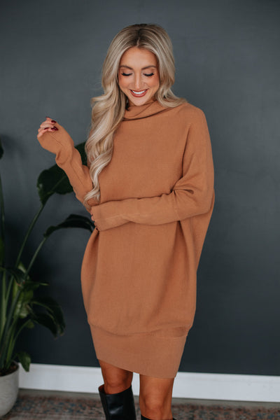 Short Sweater Dolman Sleeves Ribbed Fitted Dress