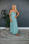 Strapless Fitted Pocketed Flowy Jumpsuit